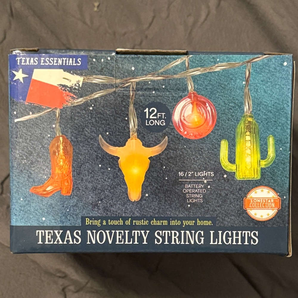 Texas Essentials Texas Novelty String Lights NIB